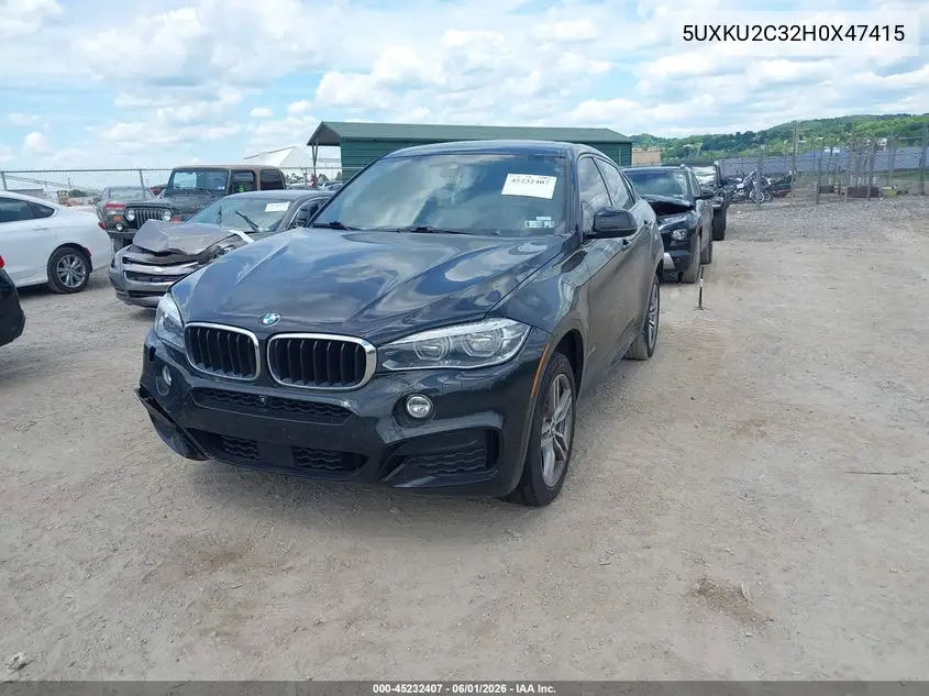 2017 BMW X6 xDrive35I VIN: 5UXKU2C32H0X47415 Lot: 45232407