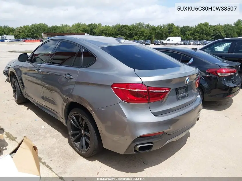 2017 BMW X6 xDrive50I VIN: 5UXKU6C30H0W38507 Lot: 45294520