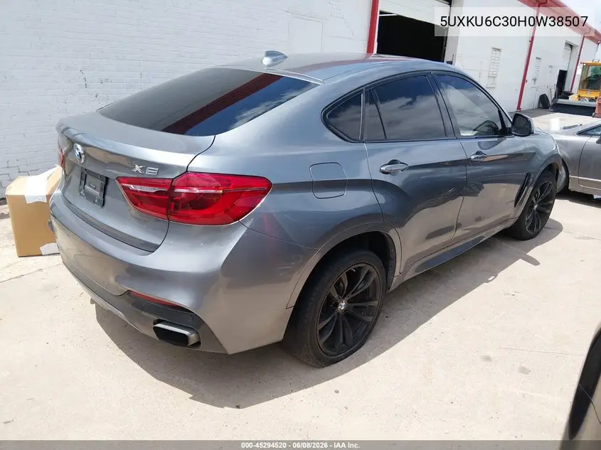 2017 BMW X6 xDrive50I VIN: 5UXKU6C30H0W38507 Lot: 45294520