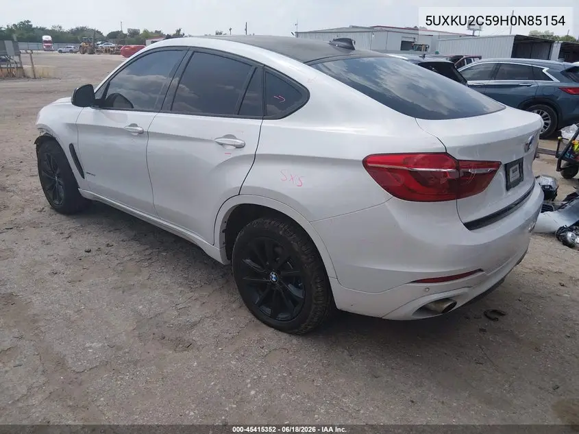 2017 BMW X6 xDrive35I VIN: 5UXKU2C59H0N85154 Lot: 45415352