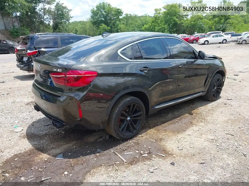 2017 BMW X6 xDrive35I VIN: 5UXKU2C58H0N84903 Lot: 45502930