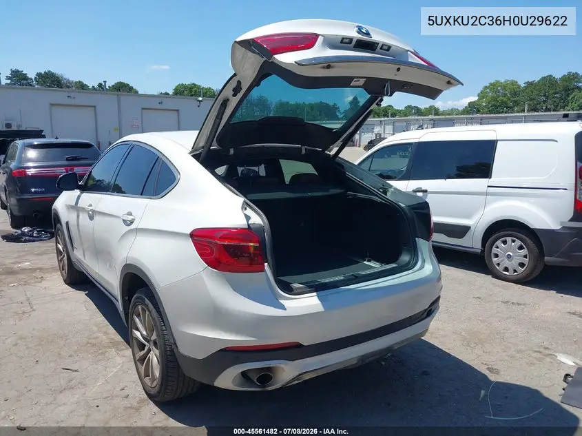 2017 BMW X6 xDrive35I VIN: 5UXKU2C36H0U29622 Lot: 45561482