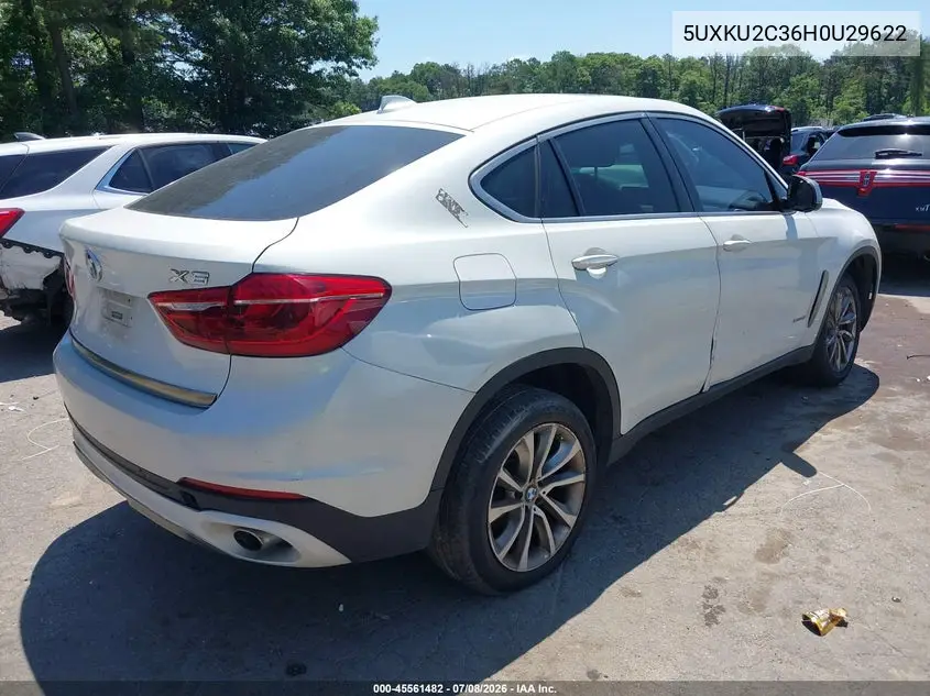 2017 BMW X6 xDrive35I VIN: 5UXKU2C36H0U29622 Lot: 45561482