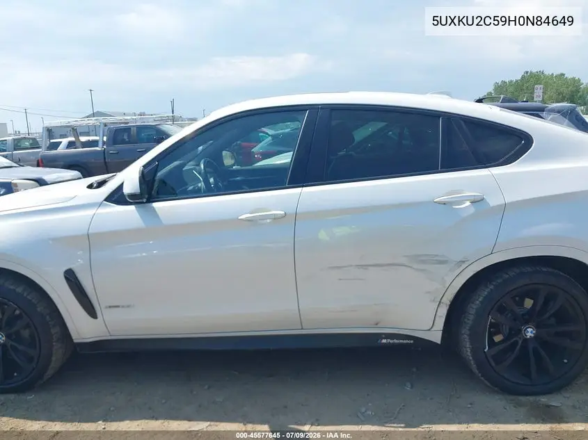 2017 BMW X6 xDrive35I VIN: 5UXKU2C59H0N84649 Lot: 45577645