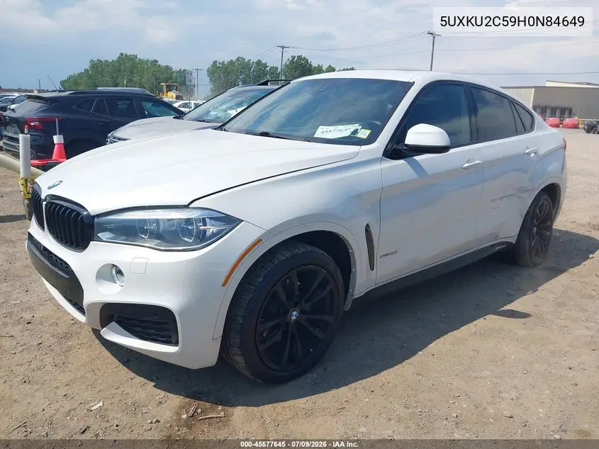 2017 BMW X6 xDrive35I VIN: 5UXKU2C59H0N84649 Lot: 45577645
