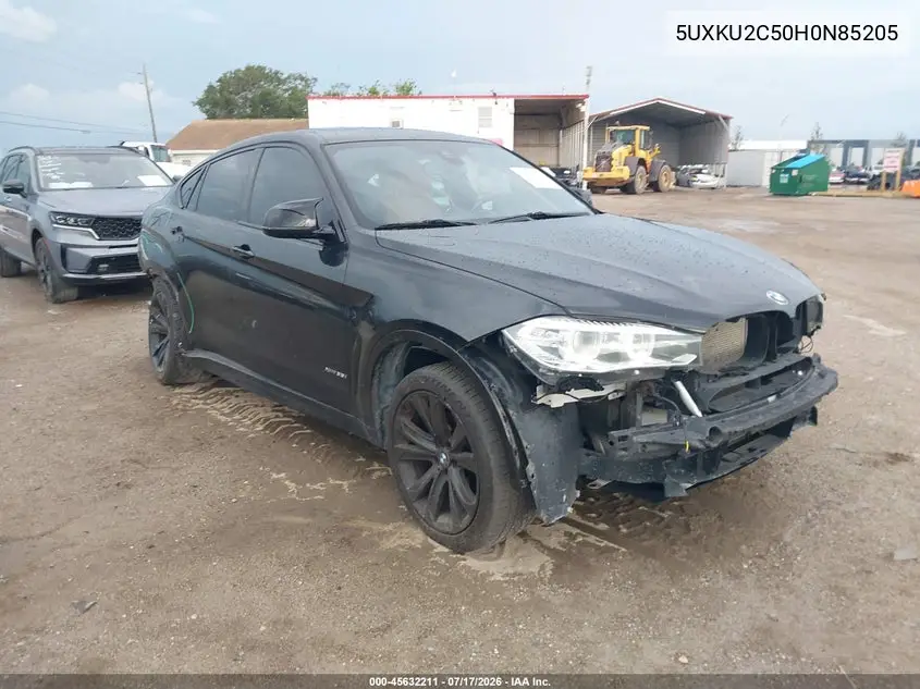 2017 BMW X6 xDrive35I VIN: 5UXKU2C50H0N85205 Lot: 45632211