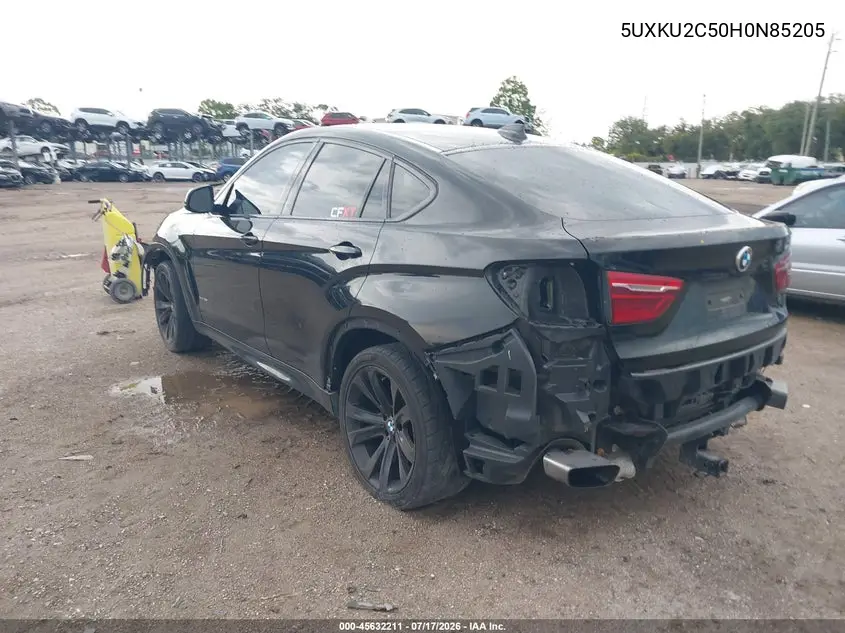 2017 BMW X6 xDrive35I VIN: 5UXKU2C50H0N85205 Lot: 45632211