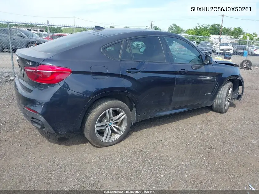 2018 BMW X6 xDrive35I VIN: 5UXKU2C56J0X50261 Lot: 45285641