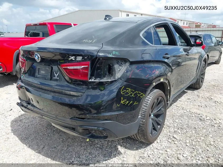 2018 BMW X6 xDrive35I VIN: 5UXKU2C50J0X49235 Lot: 45340391