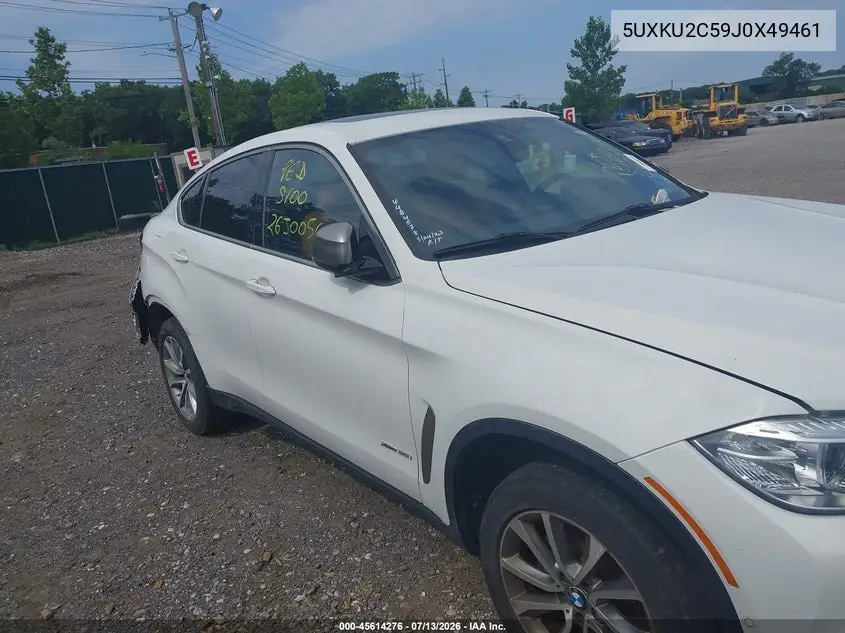 2018 BMW X6 xDrive35I VIN: 5UXKU2C59J0X49461 Lot: 45614276