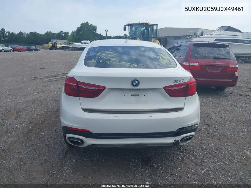 2018 BMW X6 xDrive35I VIN: 5UXKU2C59J0X49461 Lot: 45614276