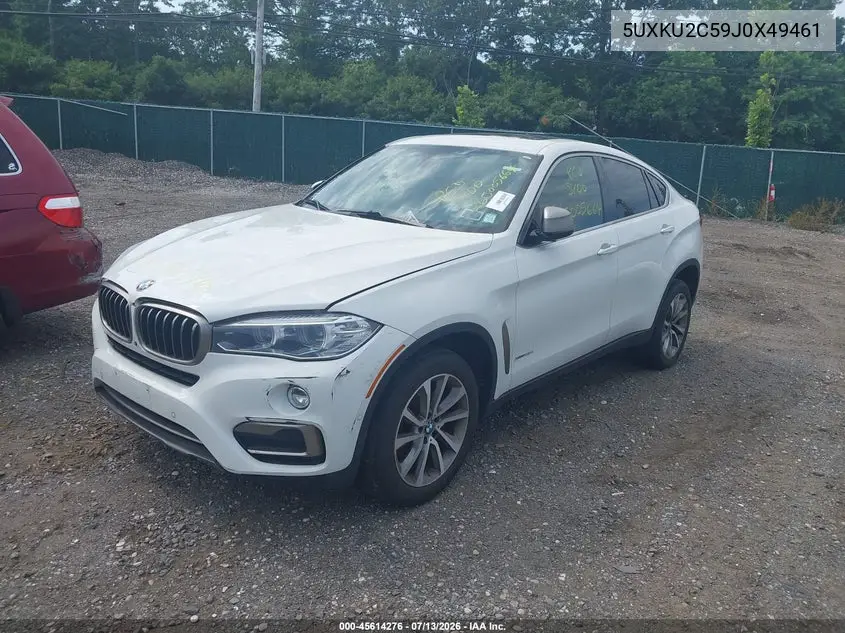 2018 BMW X6 xDrive35I VIN: 5UXKU2C59J0X49461 Lot: 45614276