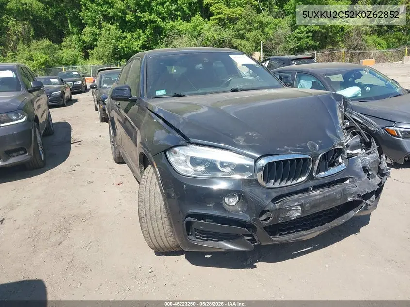 2019 BMW X6 xDrive35I VIN: 5UXKU2C52K0Z62852 Lot: 45223250