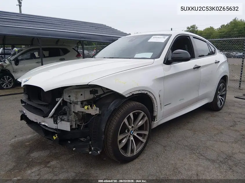 2019 BMW X6 xDrive35I VIN: 5UXKU2C53K0Z65632 Lot: 45444738