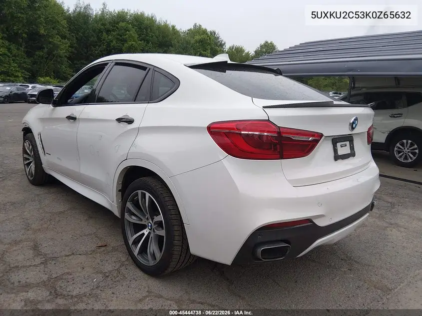 2019 BMW X6 xDrive35I VIN: 5UXKU2C53K0Z65632 Lot: 45444738