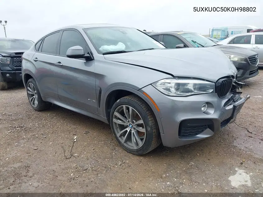 2019 BMW X6 Sdrive35I VIN: 5UXKU0C50K0H98802 Lot: 45622082