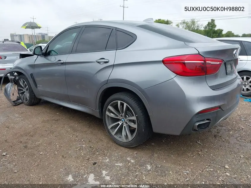 2019 BMW X6 Sdrive35I VIN: 5UXKU0C50K0H98802 Lot: 45622082