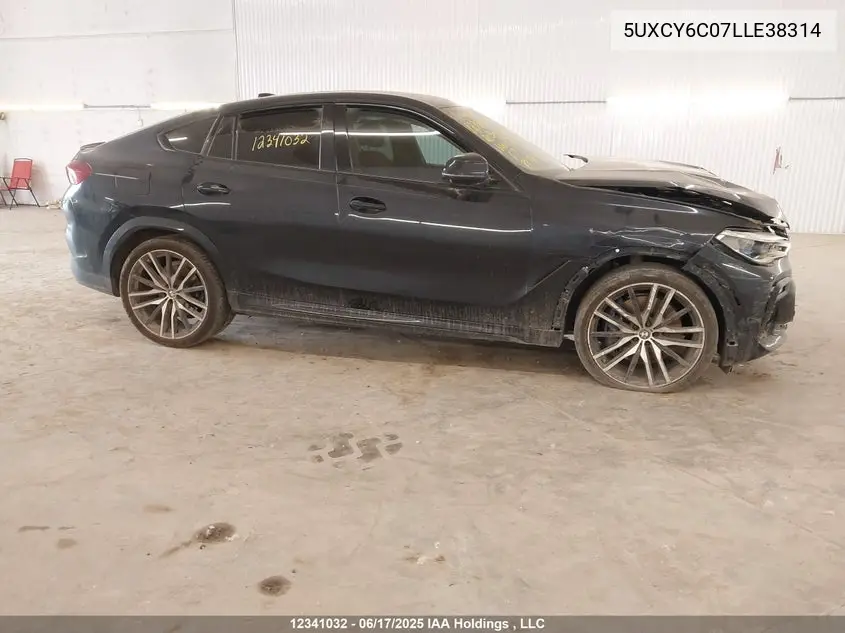 2020 BMW X6 xDrive40I VIN: 5UXCY6C07LLE38314 Lot: 12341032