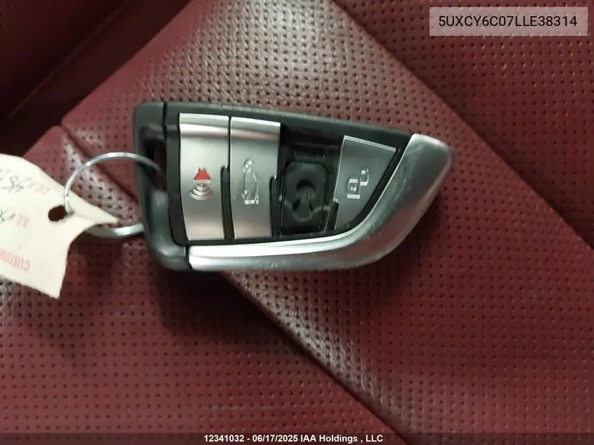 2020 BMW X6 xDrive40I VIN: 5UXCY6C07LLE38314 Lot: 12341032