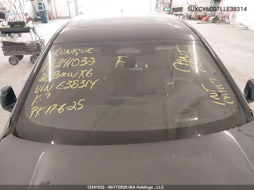 2020 BMW X6 xDrive40I VIN: 5UXCY6C07LLE38314 Lot: 12341032