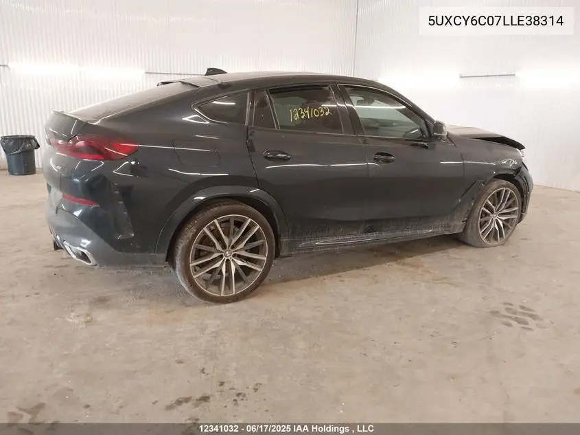 2020 BMW X6 xDrive40I VIN: 5UXCY6C07LLE38314 Lot: 12341032