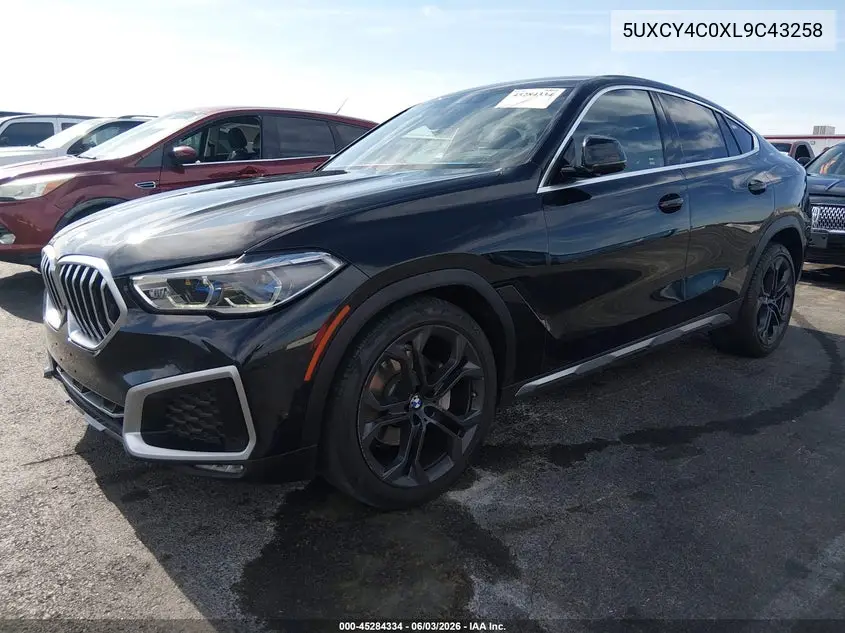 2020 BMW X6 Sdrive40I VIN: 5UXCY4C0XL9C43258 Lot: 45284334