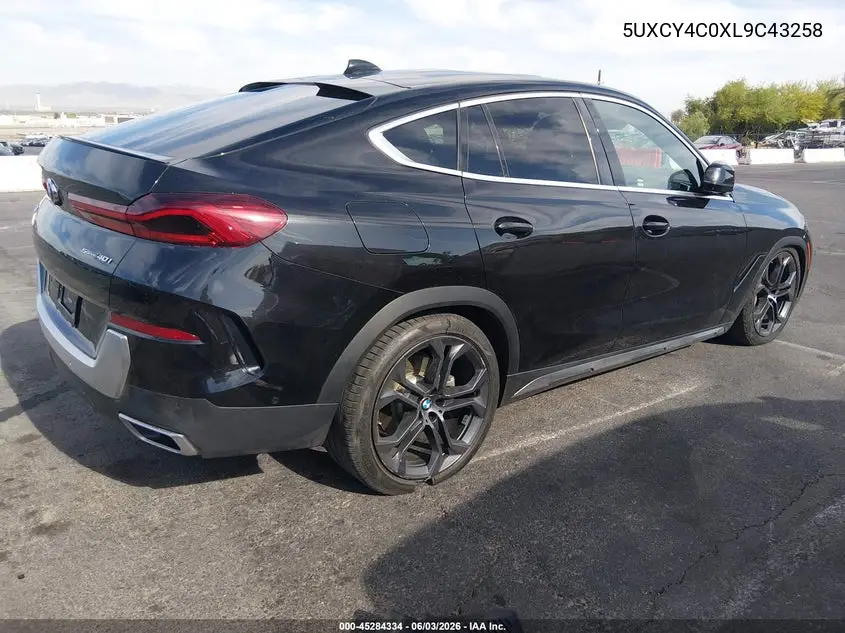 2020 BMW X6 Sdrive40I VIN: 5UXCY4C0XL9C43258 Lot: 45284334