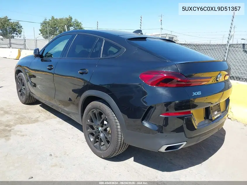 2020 BMW X6 xDrive40I VIN: 5UXCY6C0XL9D51357 Lot: 45453624