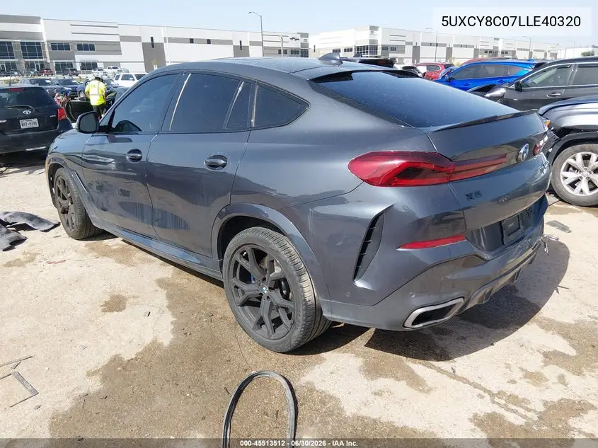 2020 BMW X6 M50I VIN: 5UXCY8C07LLE40320 Lot: 45513512