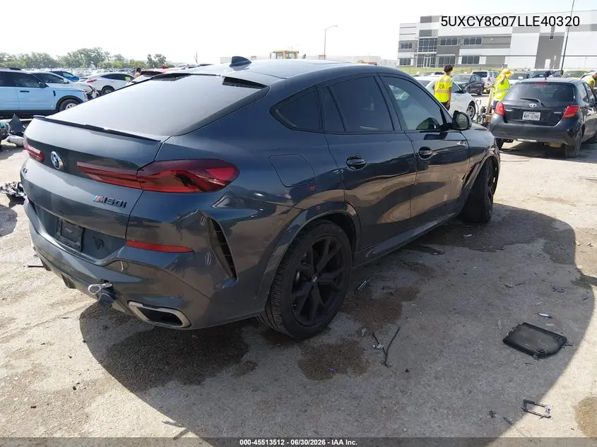 2020 BMW X6 M50I VIN: 5UXCY8C07LLE40320 Lot: 45513512