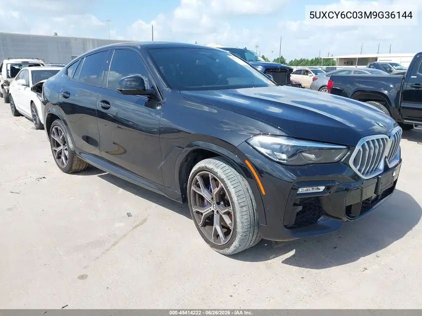 2021 BMW X6 xDrive40I VIN: 5UXCY6C03M9G36144 Lot: 45414222