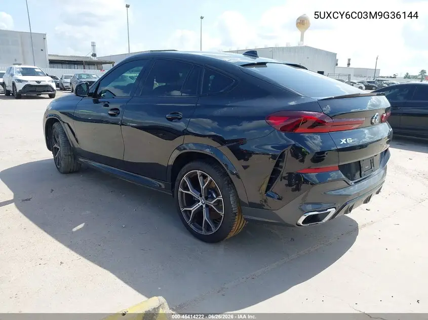 2021 BMW X6 xDrive40I VIN: 5UXCY6C03M9G36144 Lot: 45414222