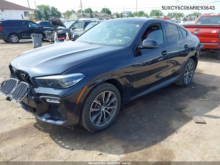 2021 BMW X6 xDrive40I VIN: 5UXCY6C06M9E93643 Lot: 45475784