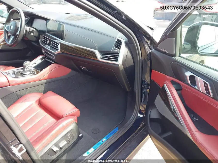 2021 BMW X6 xDrive40I VIN: 5UXCY6C06M9E93643 Lot: 45475784