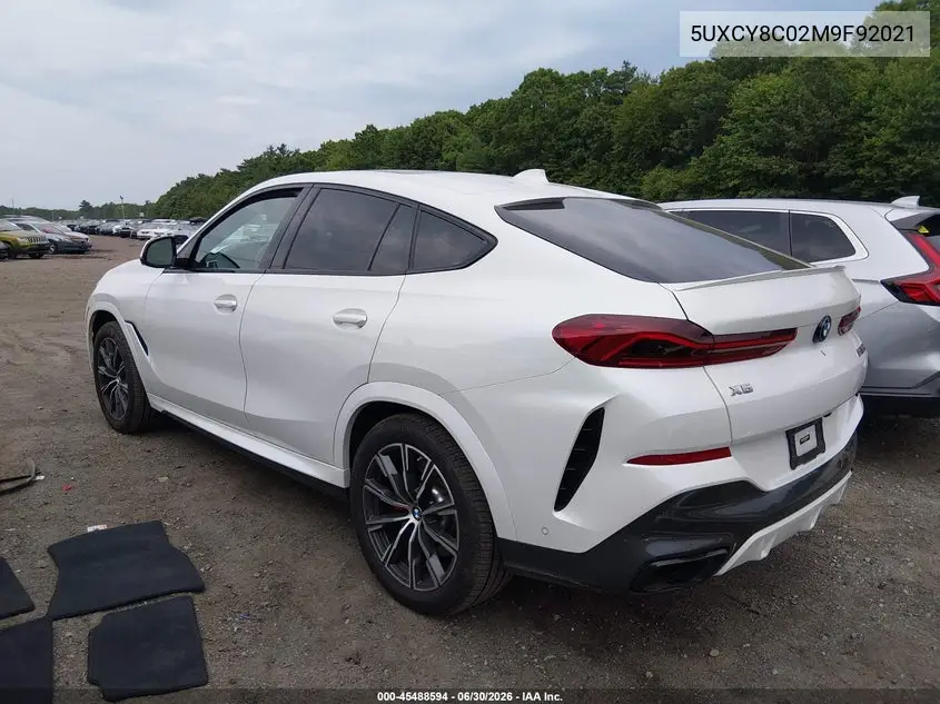 2021 BMW X6 M50I VIN: 5UXCY8C02M9F92021 Lot: 45488594