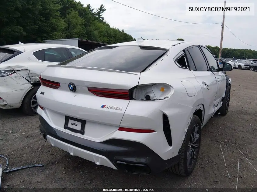 2021 BMW X6 M50I VIN: 5UXCY8C02M9F92021 Lot: 45488594