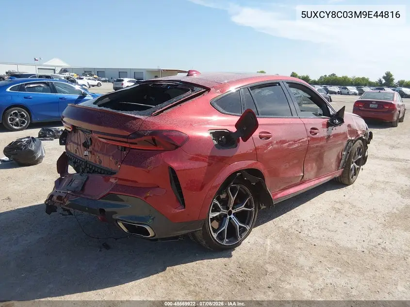 2021 BMW X6 M50I VIN: 5UXCY8C03M9E44816 Lot: 45569922