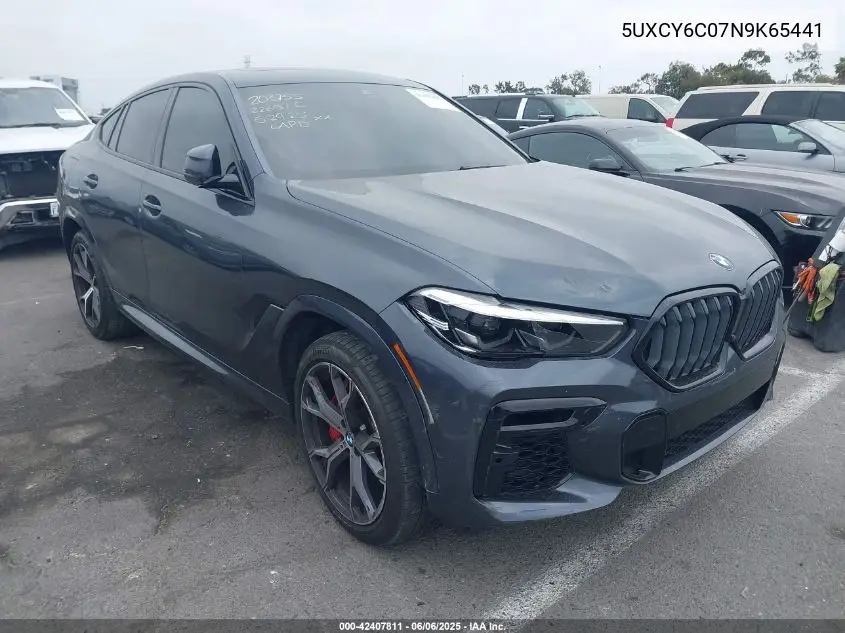 2022 BMW X6 xDrive40I VIN: 5UXCY6C07N9K65441 Lot: 42407811
