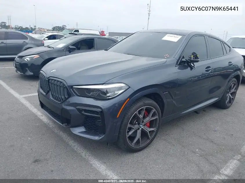 2022 BMW X6 xDrive40I VIN: 5UXCY6C07N9K65441 Lot: 42407811