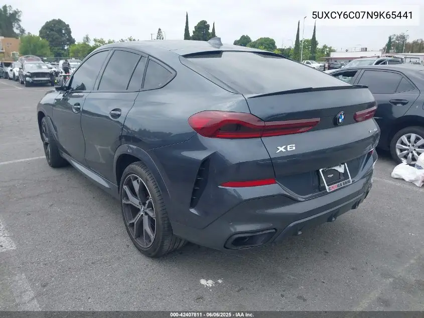 2022 BMW X6 xDrive40I VIN: 5UXCY6C07N9K65441 Lot: 42407811