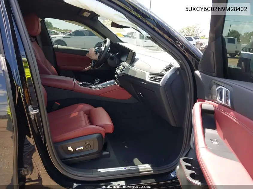 2022 BMW X6 xDrive40I VIN: 5UXCY6C02N9M28402 Lot: 45216683