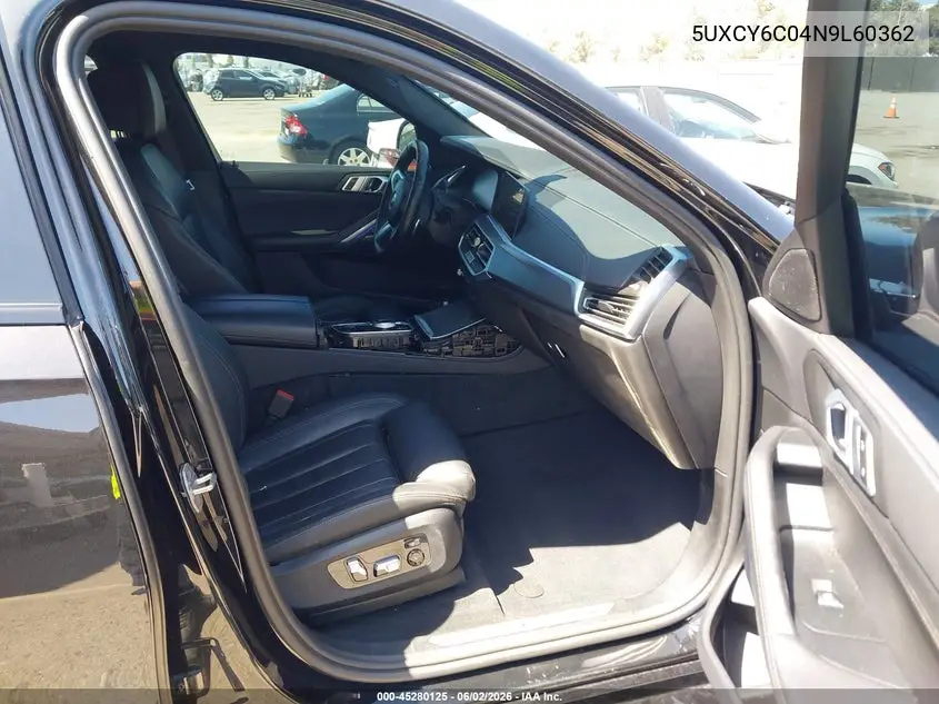 2022 BMW X6 xDrive40I VIN: 5UXCY6C04N9L60362 Lot: 45280125