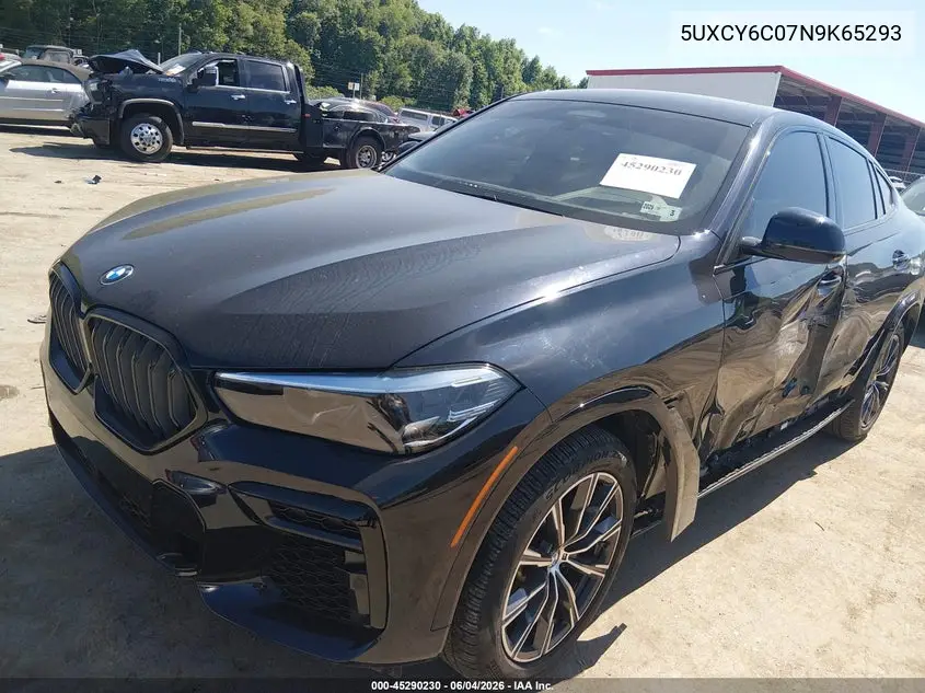 2022 BMW X6 xDrive40I VIN: 5UXCY6C07N9K65293 Lot: 45290230