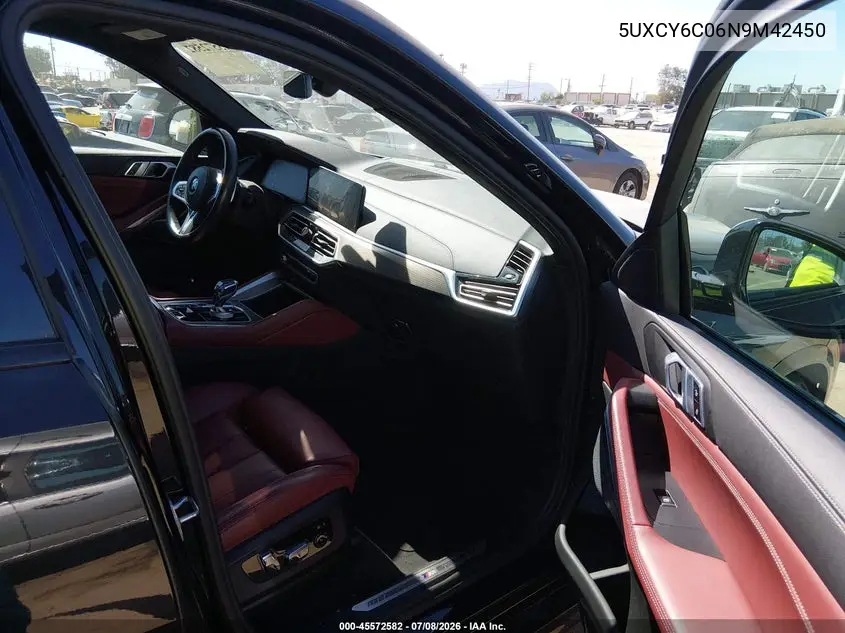 2022 BMW X6 xDrive40I VIN: 5UXCY6C06N9M42450 Lot: 45572582