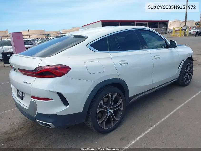 2022 BMW X6 xDrive40I VIN: 5UXCY6C05N9J51972 Lot: 45598201