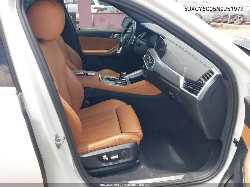 2022 BMW X6 xDrive40I VIN: 5UXCY6C05N9J51972 Lot: 45598201