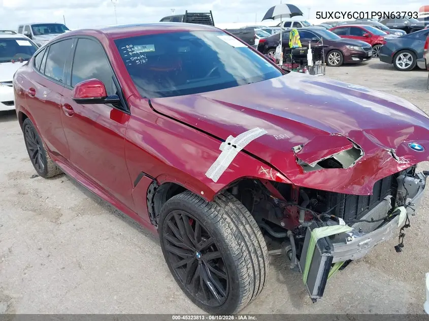 2023 BMW X6 xDrive40I VIN: 5UXCY6C01P9N63793 Lot: 45323813