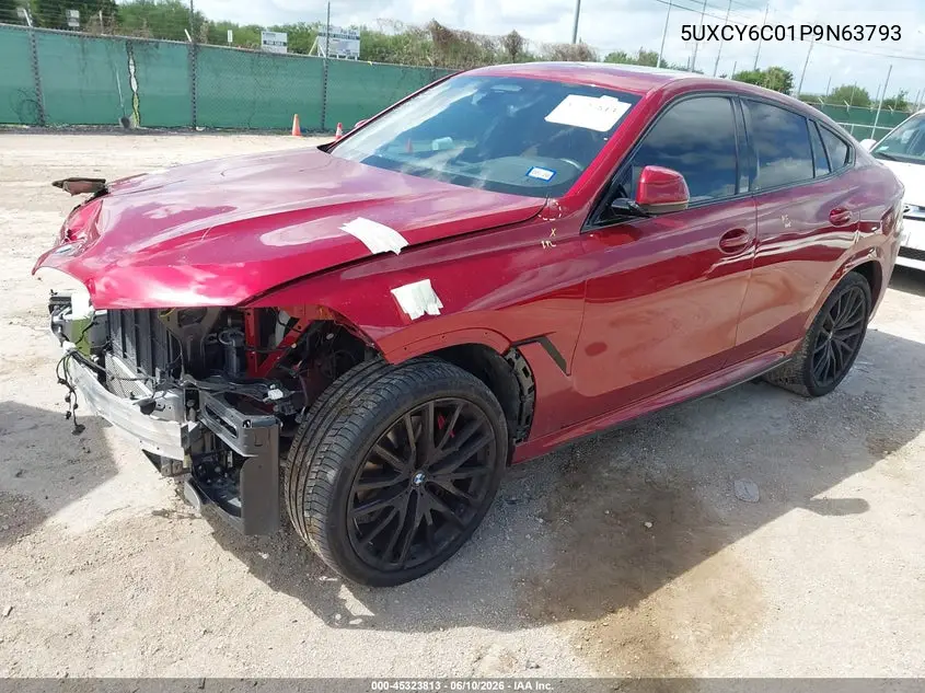 2023 BMW X6 xDrive40I VIN: 5UXCY6C01P9N63793 Lot: 45323813