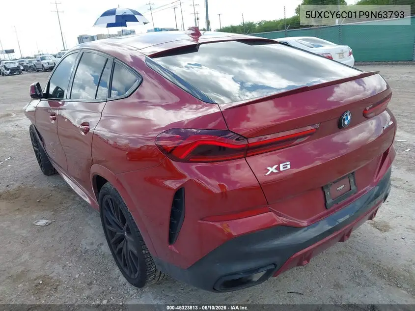 2023 BMW X6 xDrive40I VIN: 5UXCY6C01P9N63793 Lot: 45323813