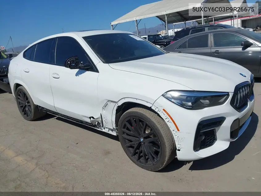 2023 BMW X6 xDrive40I VIN: 5UXCY6C03P9R26675 Lot: 45350326